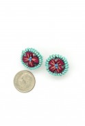 Embroidered Flower Studs
